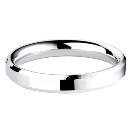 Bevelled Edge 18k WHITE GOLD